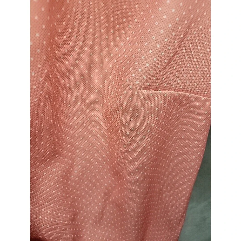 Vtg 1970's Handmade Blazer Smock Suite Jacket‎ Pink Poke A Dot Sz 2x